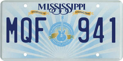 MS license plate MQF941