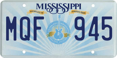 MS license plate MQF945