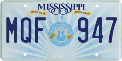 MS license plate MQF947