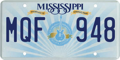MS license plate MQF948