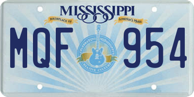 MS license plate MQF954