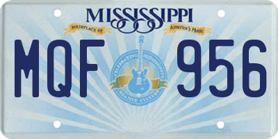 MS license plate MQF956