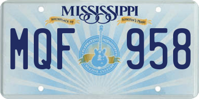 MS license plate MQF958