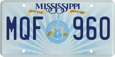 MS license plate MQF960