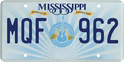 MS license plate MQF962