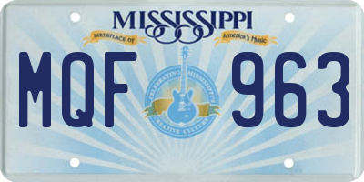 MS license plate MQF963