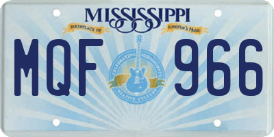 MS license plate MQF966