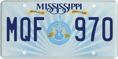 MS license plate MQF970