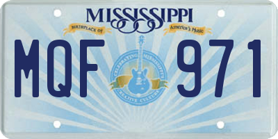 MS license plate MQF971