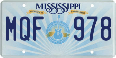 MS license plate MQF978