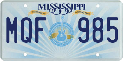 MS license plate MQF985