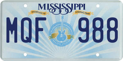 MS license plate MQF988