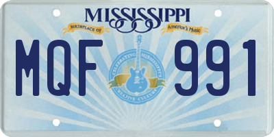 MS license plate MQF991
