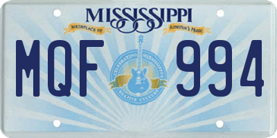 MS license plate MQF994