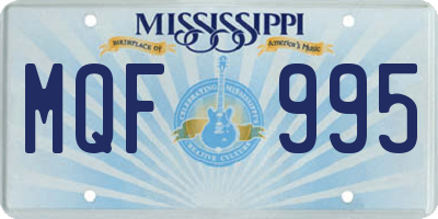 MS license plate MQF995
