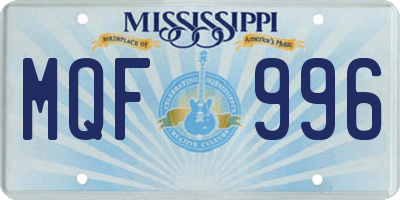 MS license plate MQF996