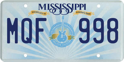 MS license plate MQF998
