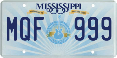 MS license plate MQF999