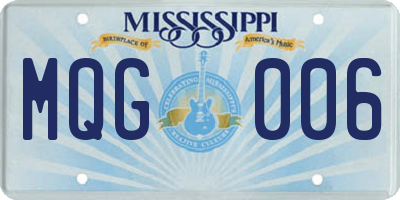 MS license plate MQG006
