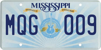 MS license plate MQG009