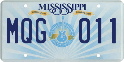 MS license plate MQG011