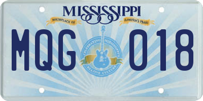 MS license plate MQG018