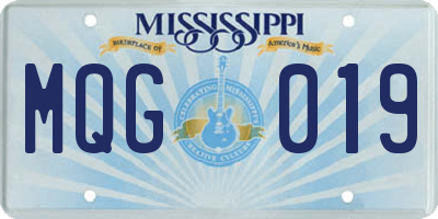 MS license plate MQG019