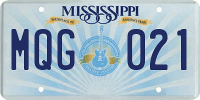 MS license plate MQG021