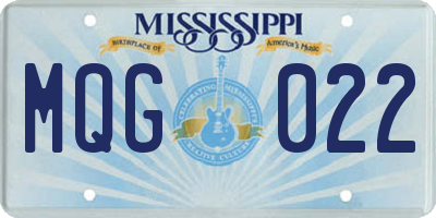 MS license plate MQG022