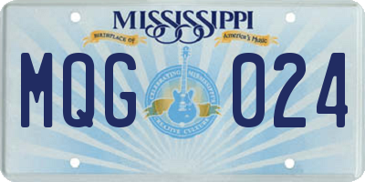 MS license plate MQG024