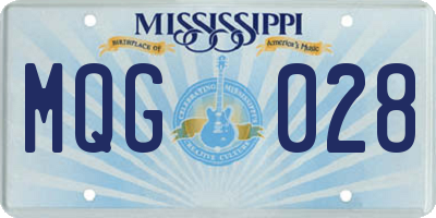 MS license plate MQG028
