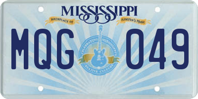 MS license plate MQG049