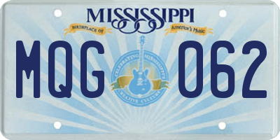MS license plate MQG062