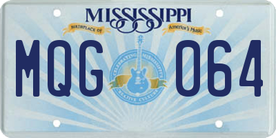 MS license plate MQG064