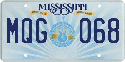 MS license plate MQG068