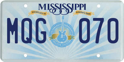 MS license plate MQG070