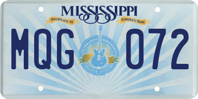 MS license plate MQG072