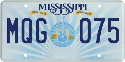 MS license plate MQG075