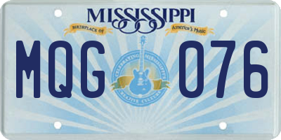 MS license plate MQG076