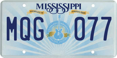 MS license plate MQG077