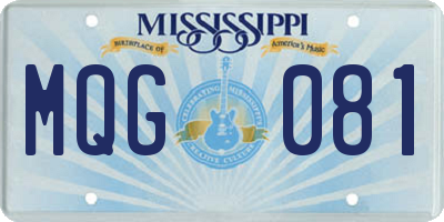 MS license plate MQG081