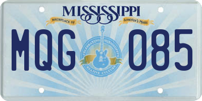 MS license plate MQG085