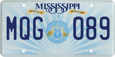 MS license plate MQG089