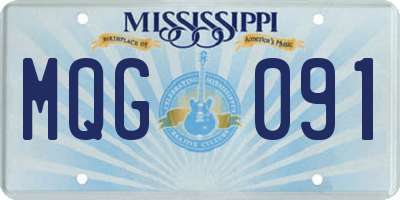 MS license plate MQG091