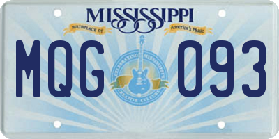 MS license plate MQG093