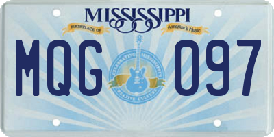 MS license plate MQG097