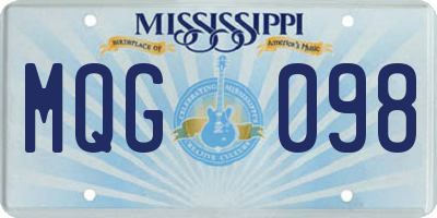 MS license plate MQG098