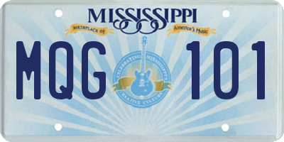 MS license plate MQG101