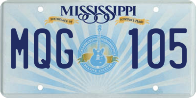 MS license plate MQG105