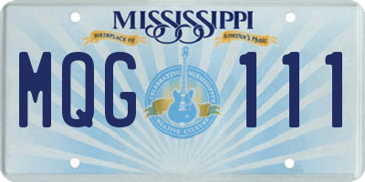 MS license plate MQG111